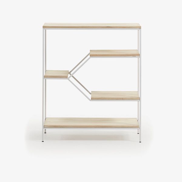 Tủ sách PYKE, 80*93cm, gỗ sồii, kim loại màu trắng
