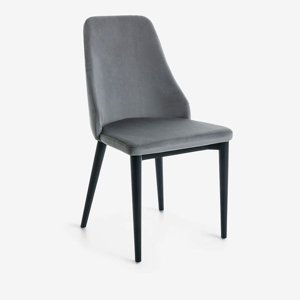 Ghế ăn ROXIE, chân gỗ, bọc nhung xám