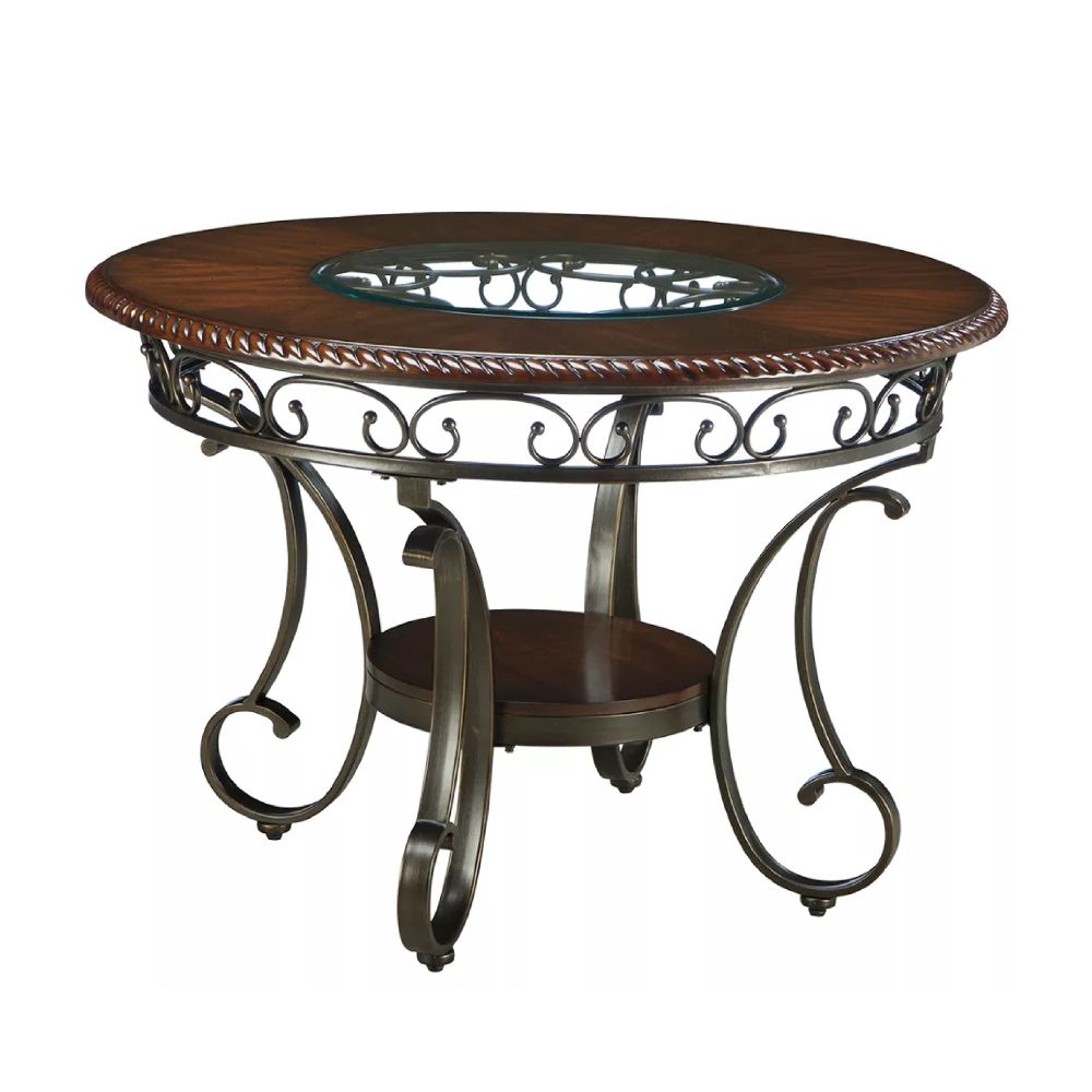 Bàn ăn tròn, KL, gỗ nệm, nâu, 1117.6mm W x 1117.6mm D x 781.05mm H, Elegance