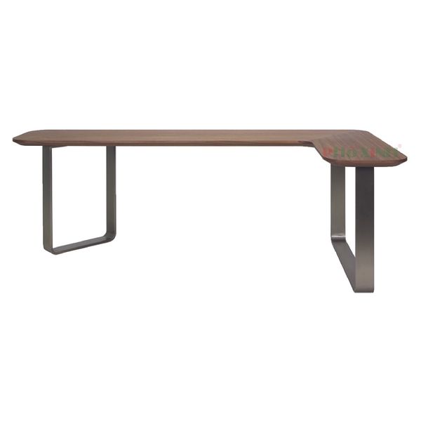 Bàn Salon Kẹp Góc Sofa Mặt Màu Walnut Venner