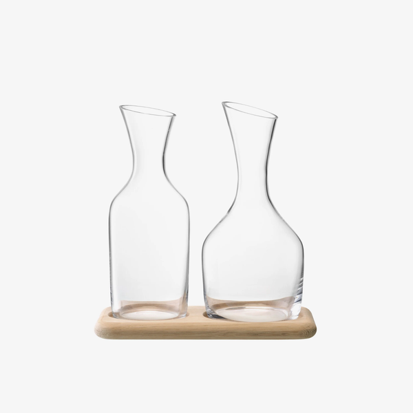 Set bình nước & bình rượu CARAFE & lót gỗ OAK