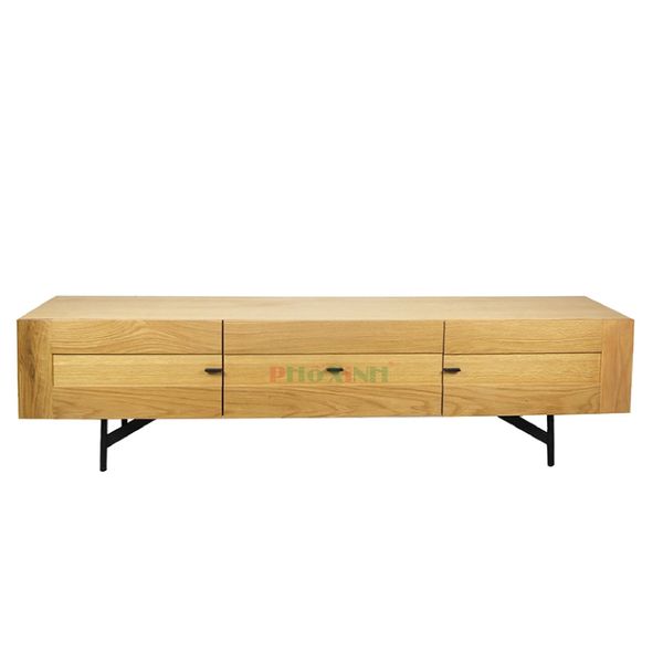 KỆ TIVI, GỖ SỒI TRẮNG, 2 CỬA+1 HỘC