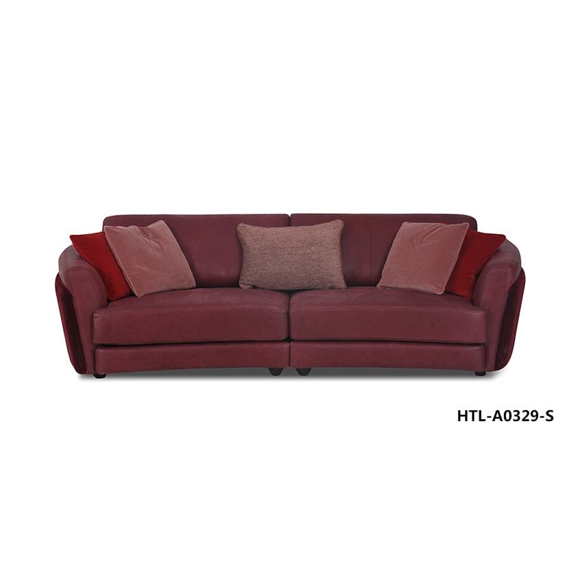 Sofa, Da+vải, băng 3, 102*254*69cm, màu da NC-946B, vải BFA-BLJ-088