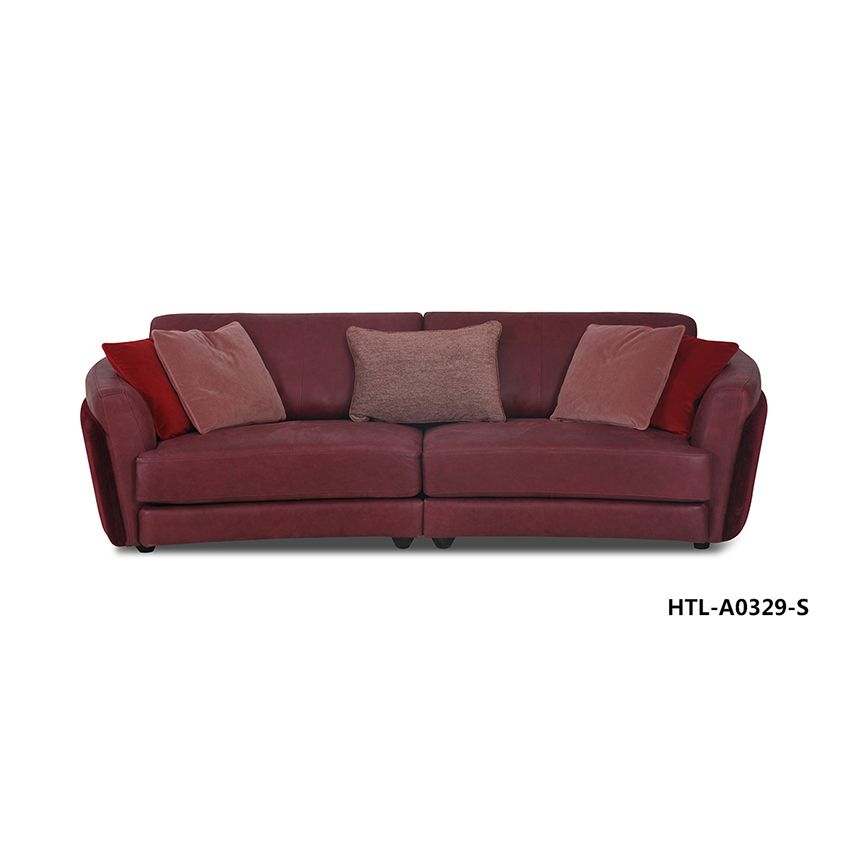Sofa, Da+vải, băng 3, 102*254*69cm, màu da NC-946B, vải BFA-BLJ-088