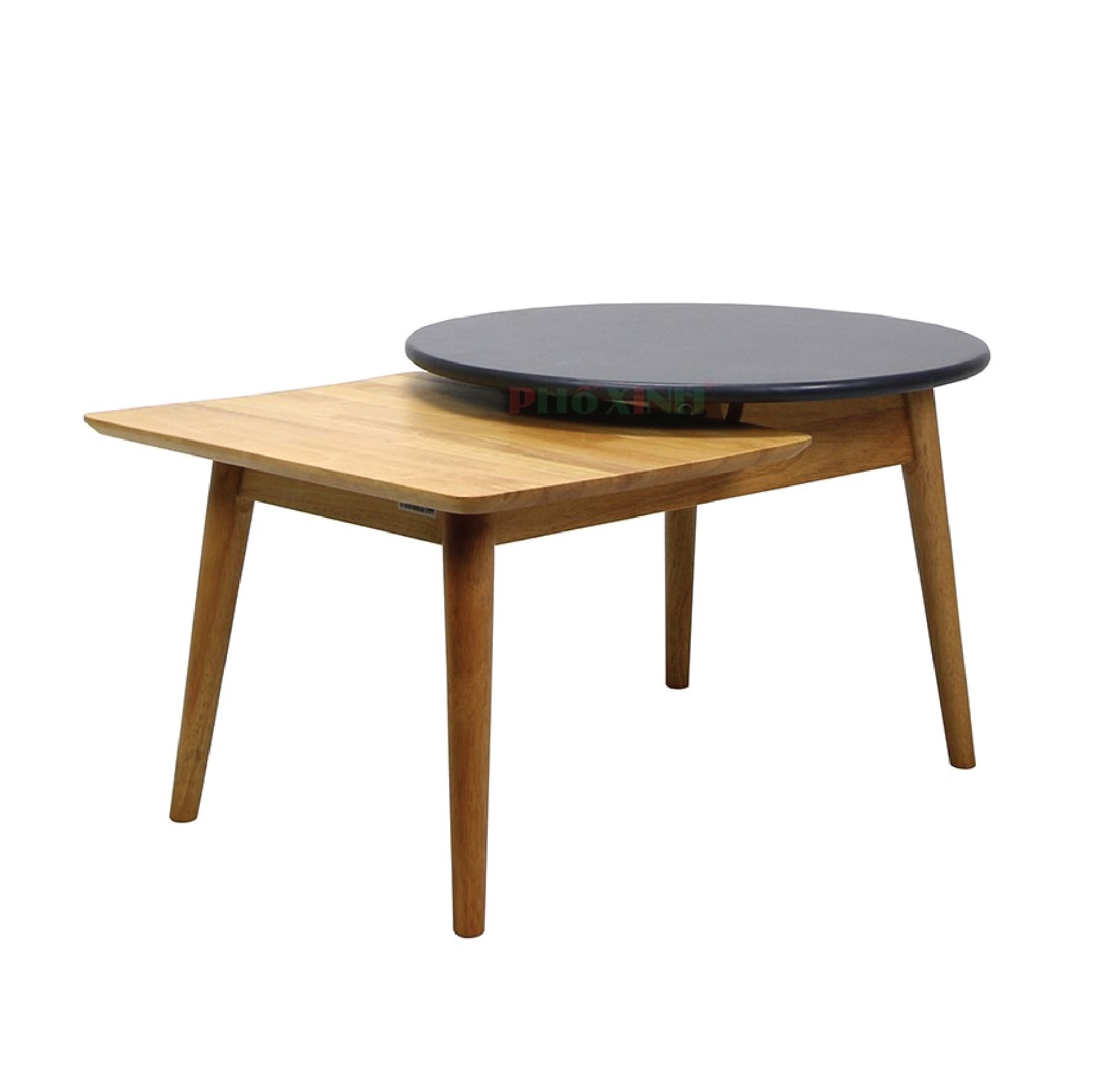Bàn salon gỗ Solid, màu Oak+xám