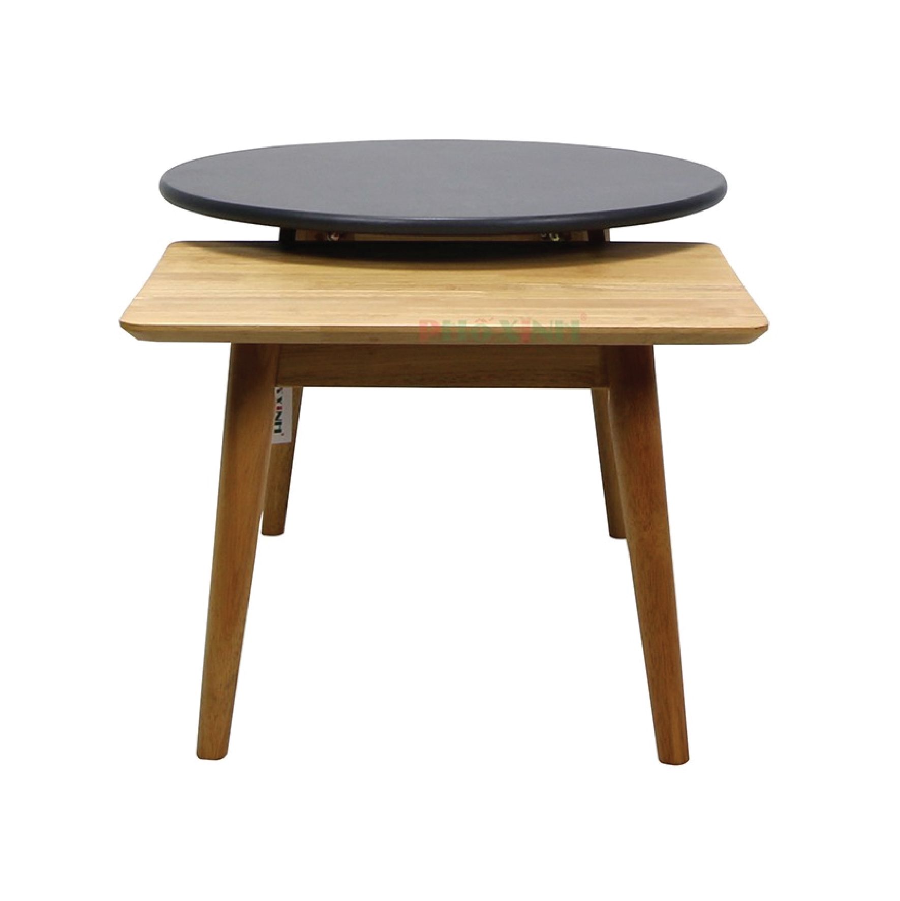 Bàn salon gỗ Solid, màu Oak+xám