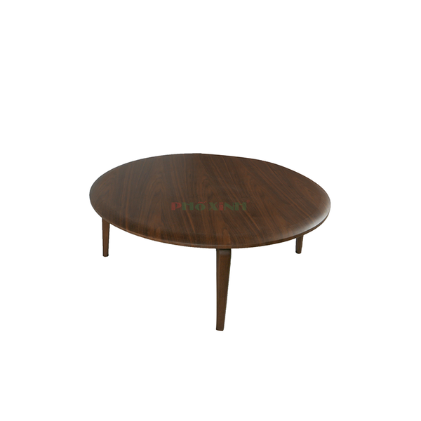 Bàn Salon Tròn Mặt Gổ Màu Walnut