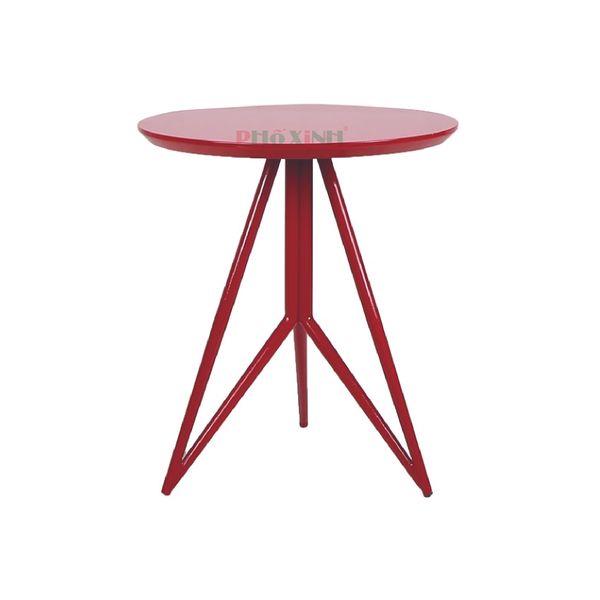 Bàn Salon Gỗ Tròn Đỏ Bóng