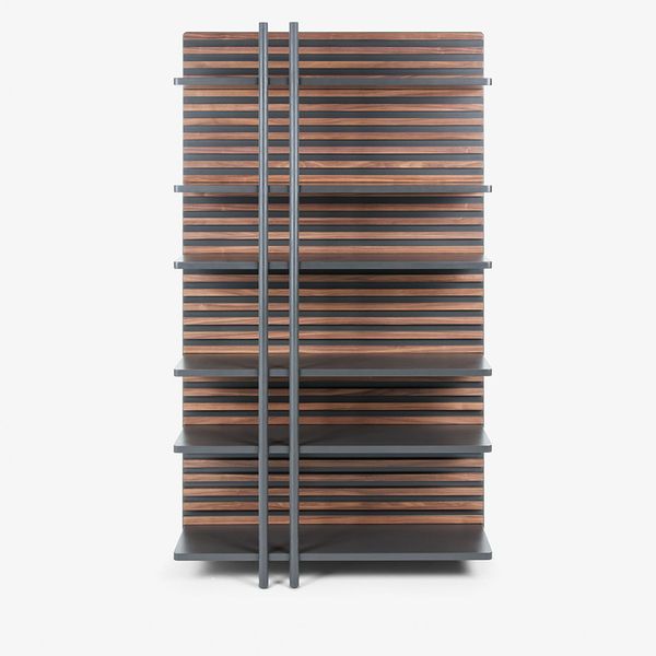 Tủ sách MAHON, 106*183cm, bằng gỗ walnut, và mdf