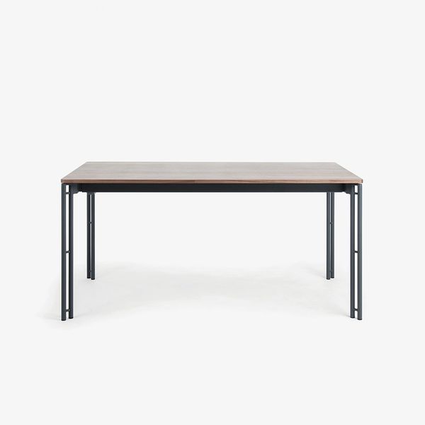 Bàn ăn MAHON, 160(220)*90cm, bằng gỗ, bề mặt xử lý mờ màu xám tro