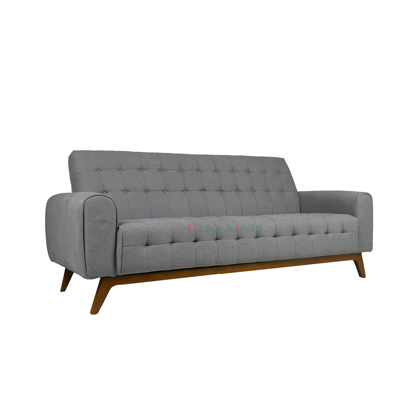 Sofa băng 3, Vải Bố xám, Gỗ