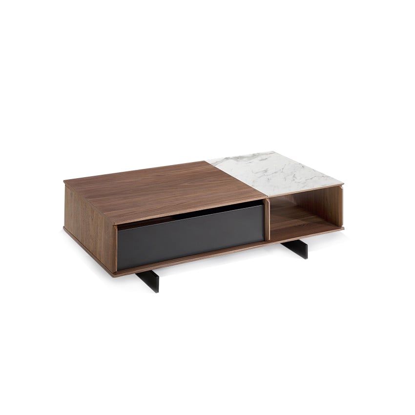 Bàn salon 120*59*37, gổ walnut, mặt hộc cà phê đậm . mặt ceramic nhỏ