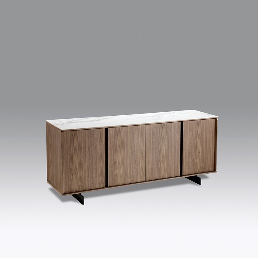 Tủ ăn 176*44*75, mặt ceramic, gổ walnutcà phê đậm