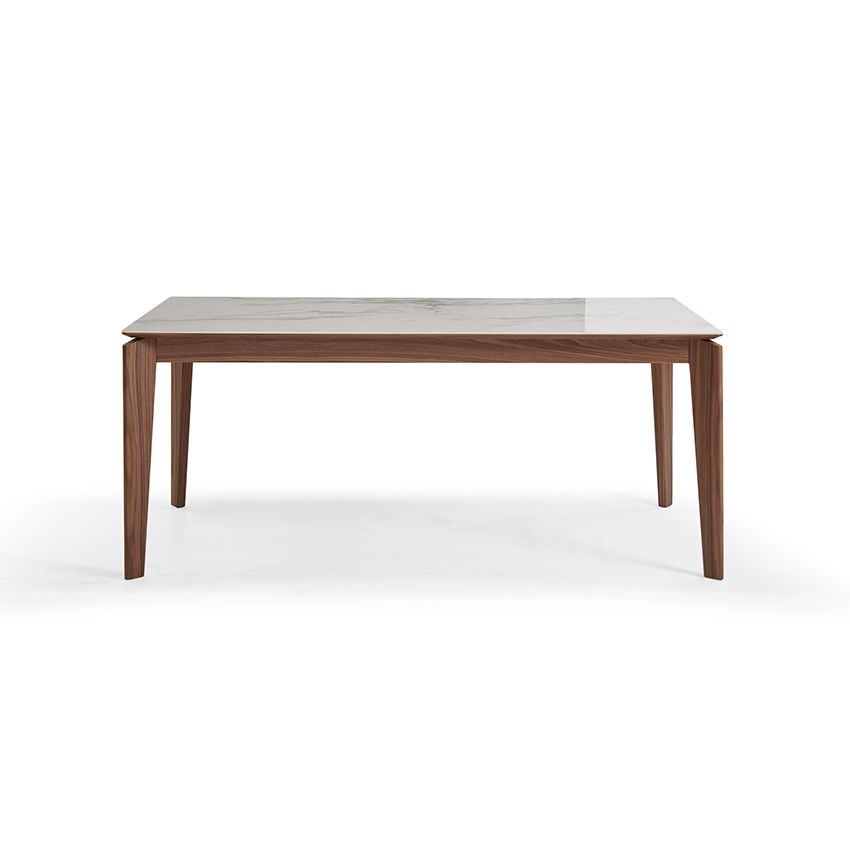 Bàn ăn 179*89*76, mặt ceramic, gỗ màu walnut