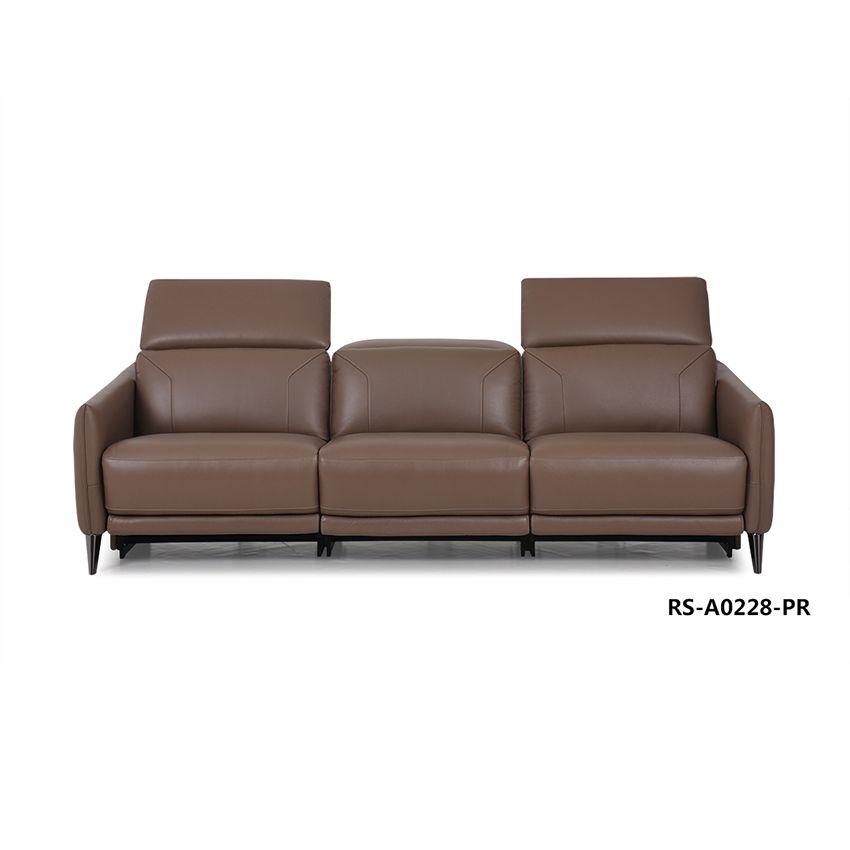 Sofa băng 3 da 100%, màu Nâu (NC-253E), 1.25EL1U + 1.25NA + 1.25ER1U