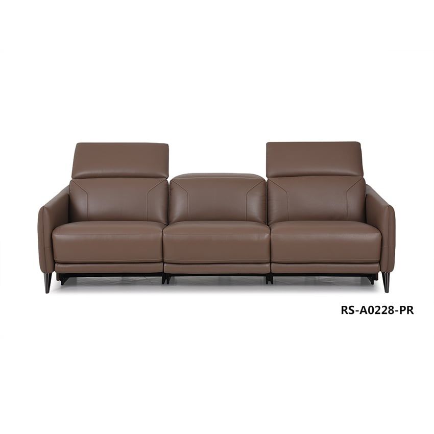 Sofa băng 3 da 100%, màu Nâu (NC-253E), 1.25EL1U + 1.25NA + 1.25ER1U