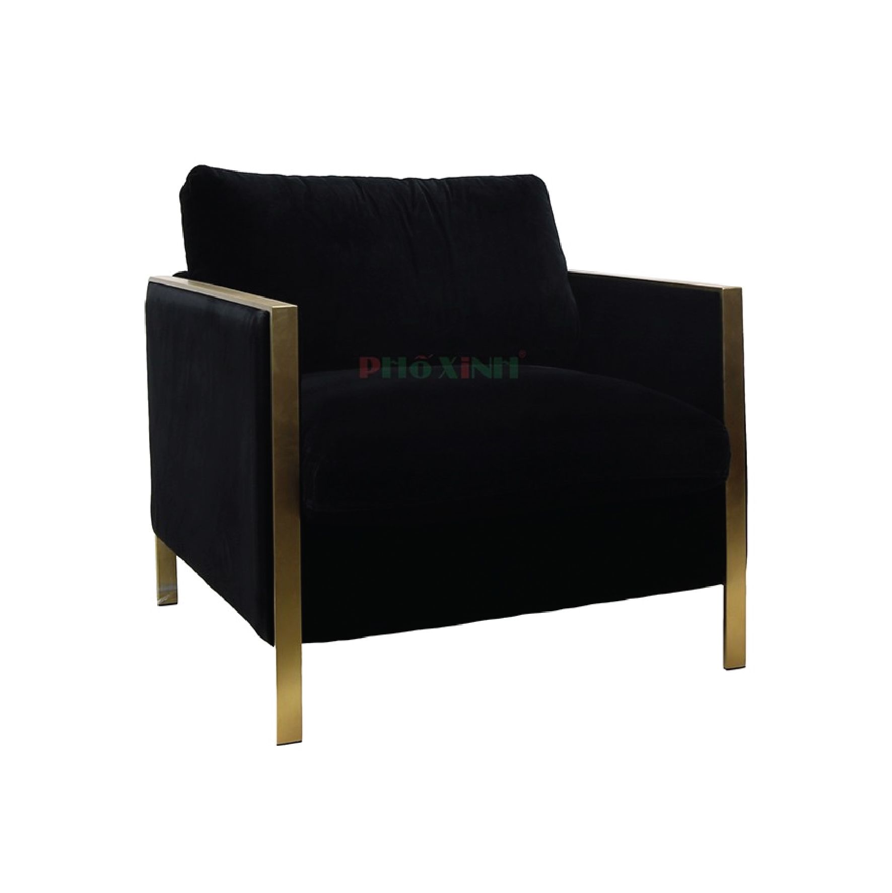Sofa băng 1 Vio,nhung Black Color