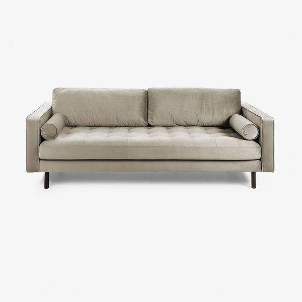 Sofa Bogart, 3 Chỗ, Chân Gỗ, Bọc Vải Nhung