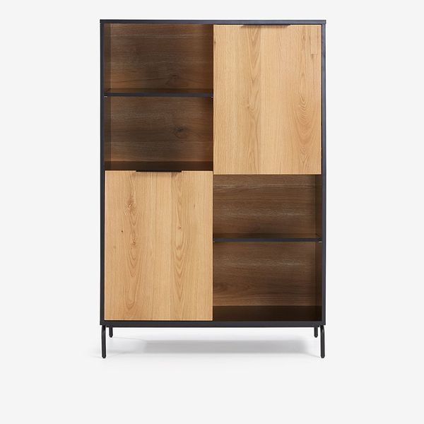 Tủ sách SAVOI, 100*150cm, gỗ sồi và mdf màu đen