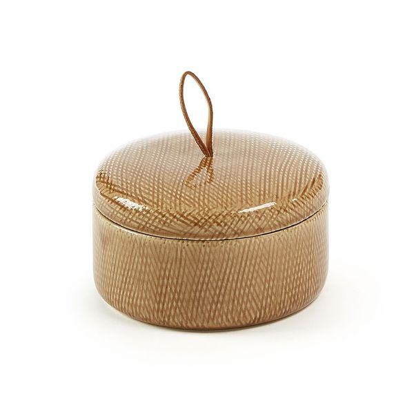 Hộp TT AKUAREL, D9cm, bằng sứ màu nâu