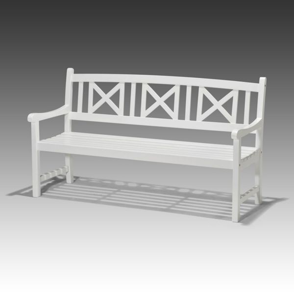 Băng ghế ngoài trời 3 chỗ, 61.5*158*90, trắng, Crossback