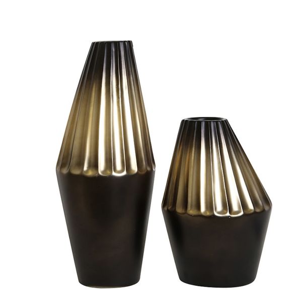 Bình ceramic, vàng đen