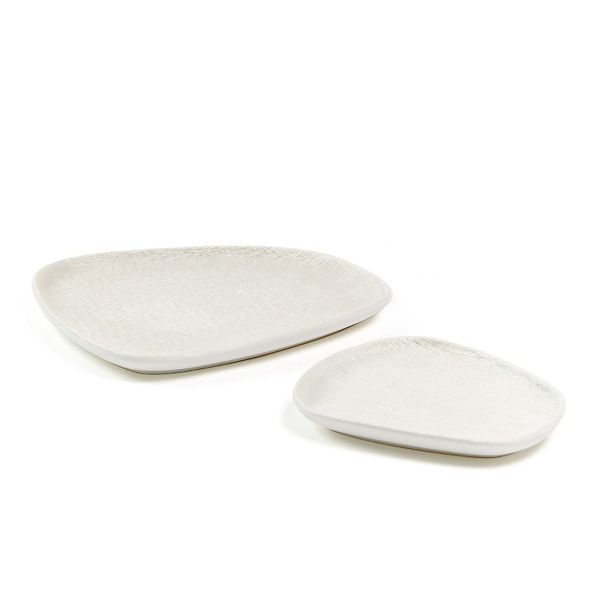 Khay CREARE, 2 cái/bộ, bằng sứ màu trắng