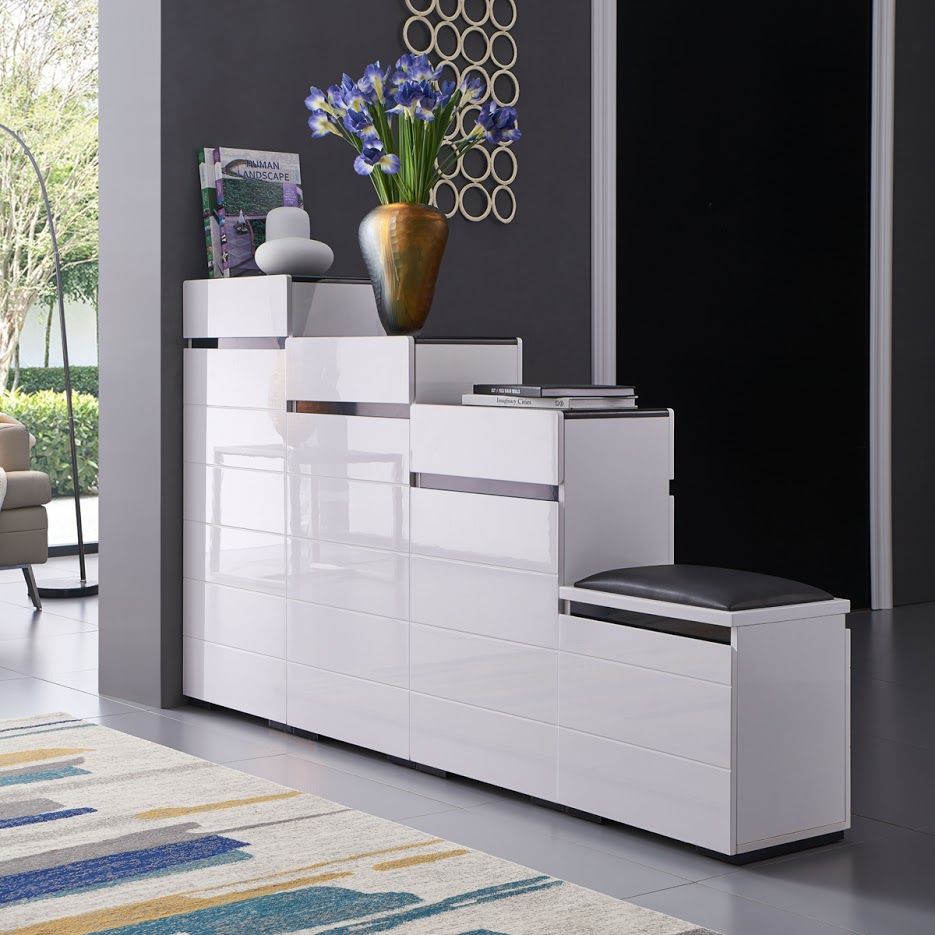 Tủ giày, 1 cửa, gỗ trắng đen, 450*329*931mm