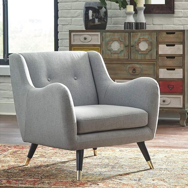 Ghế thư giãn, vải, màu Ash, Contemporary