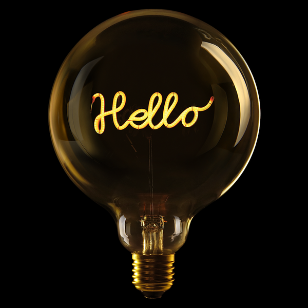 Bóng đèn trần chữ HELLO, màu ambre