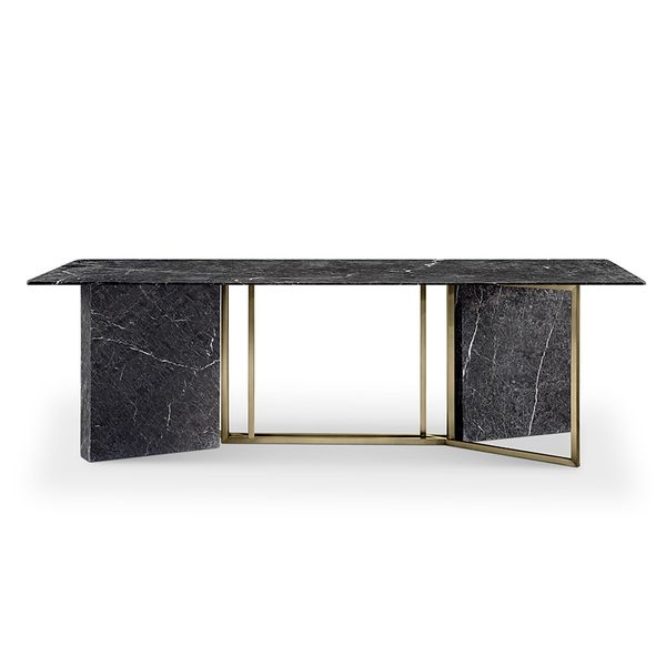 BÀN ĂN ĐÁ BLACK BROWN VEINS MARBLE