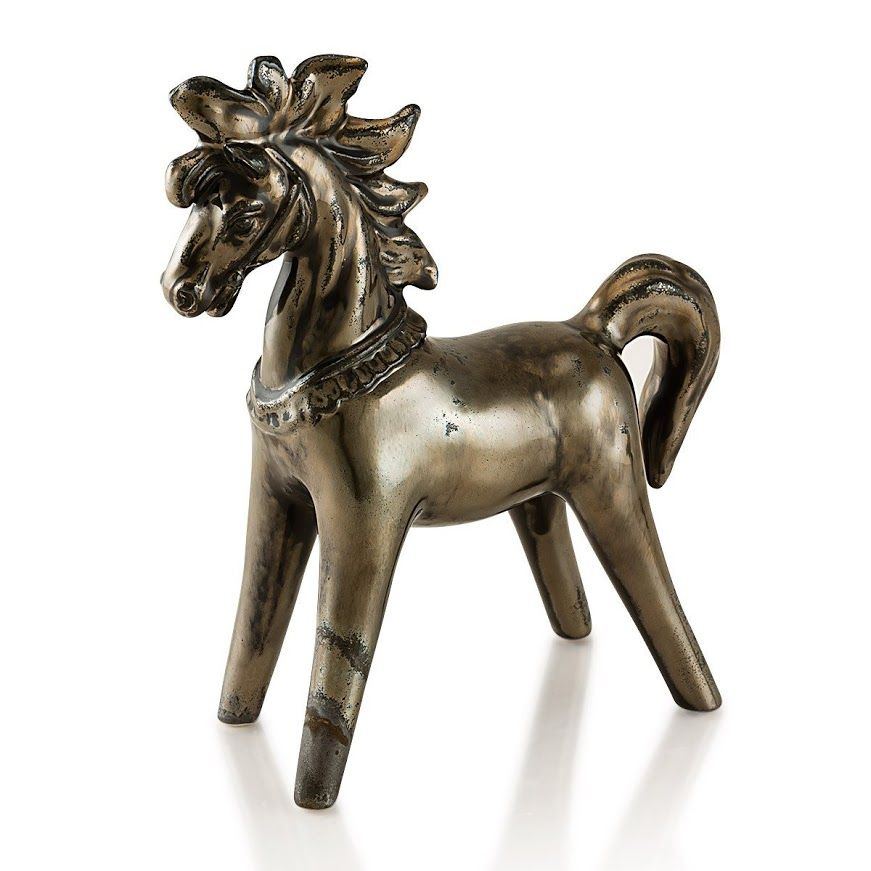  Tượng gốm ngựa Trojan, màu đồng Burnished Bronze 