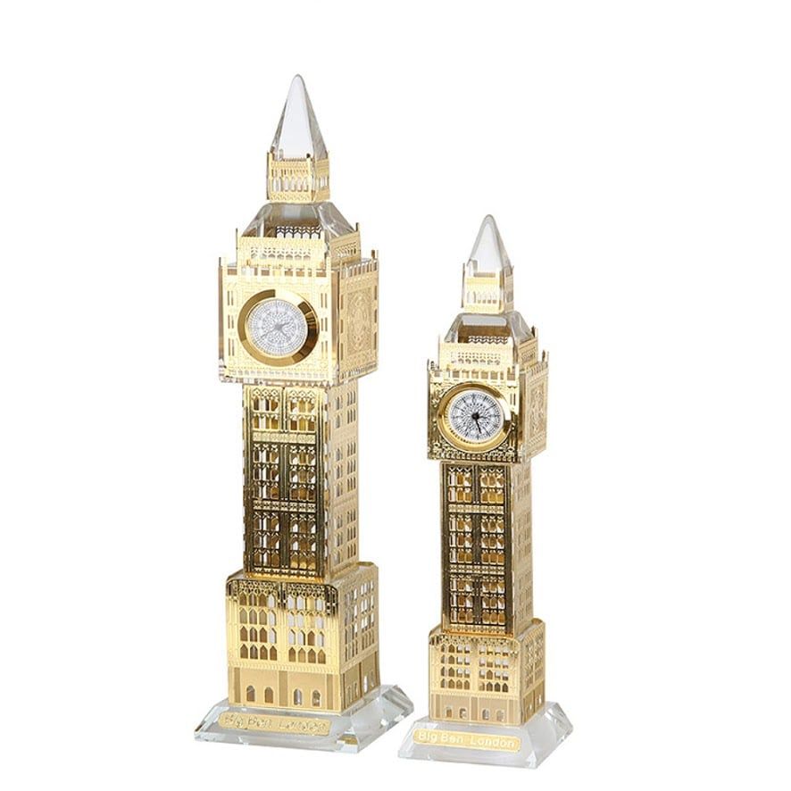 Tháp đồng hồ Big Ben, màu vàng, pha lê