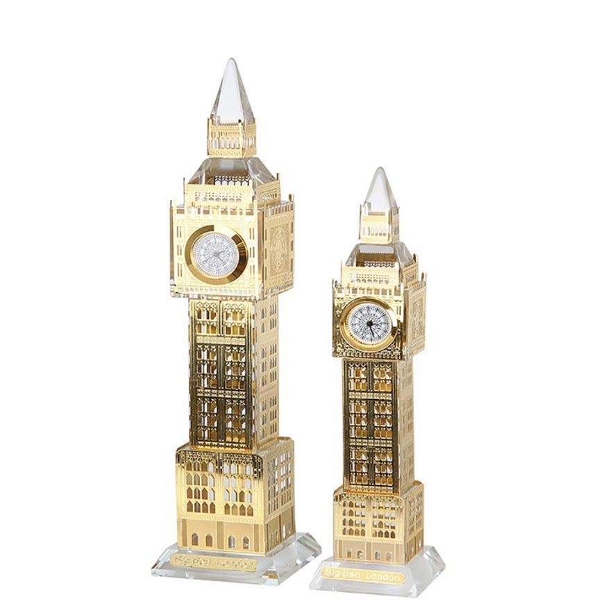 Tháp đồng hồ Big Ben, màu vàng, pha lê