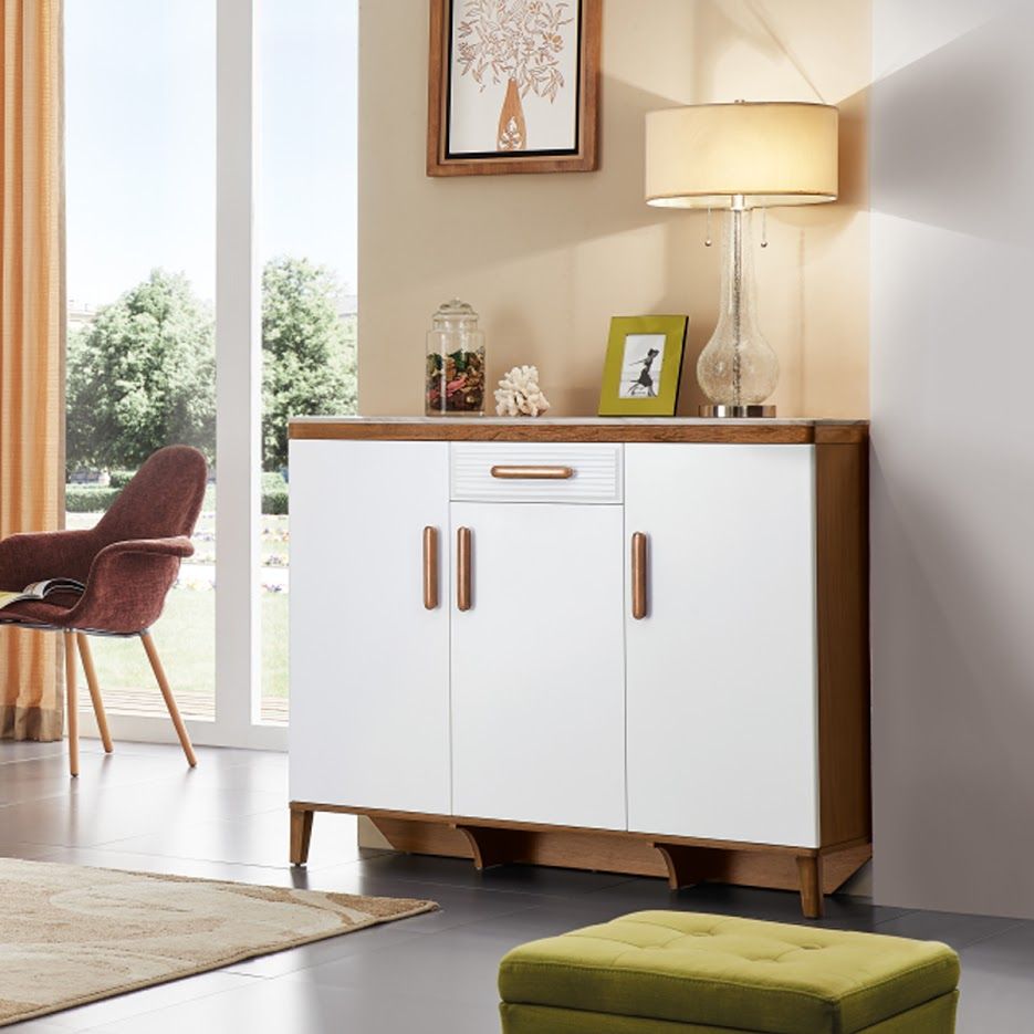 Tủ giày, 3 cửa trắng, gỗ, 1194*351*992mm
