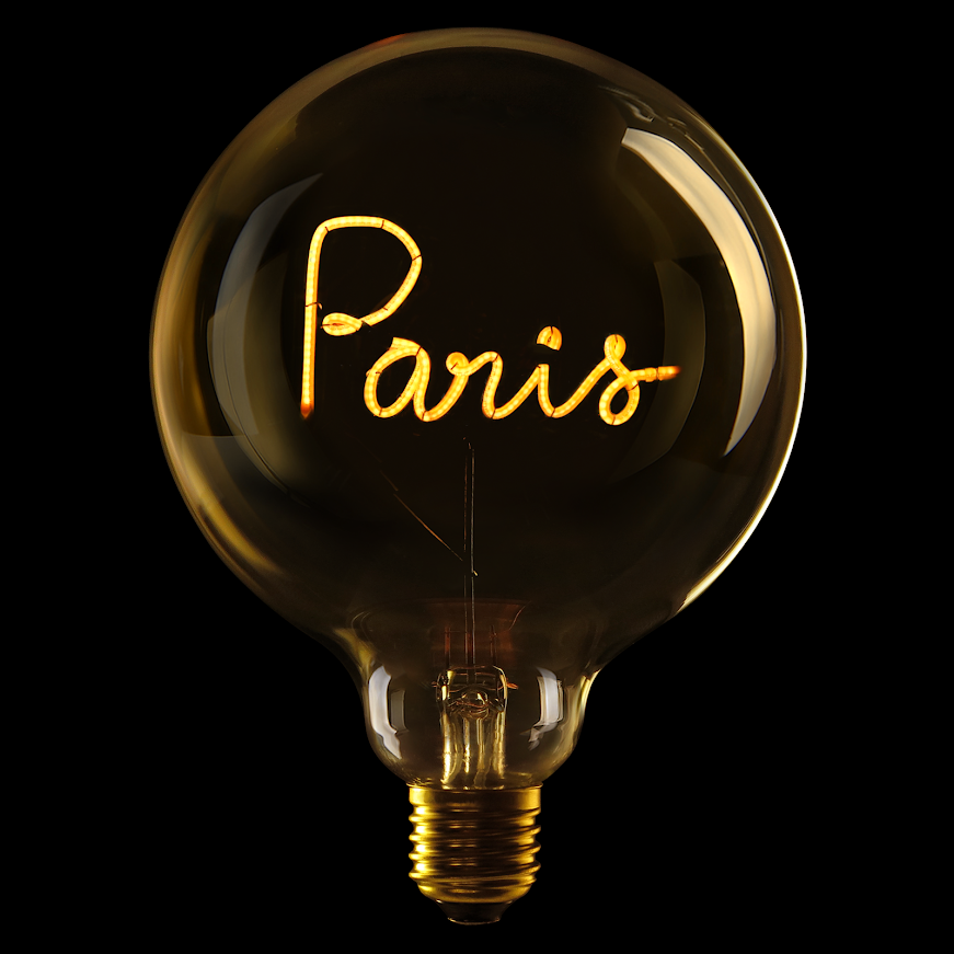  Bóng đèn trần chữ PARIS, màu ambre 