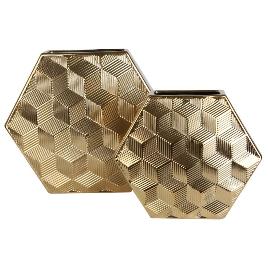 Binh gốm, nhỏ, vàng Gold