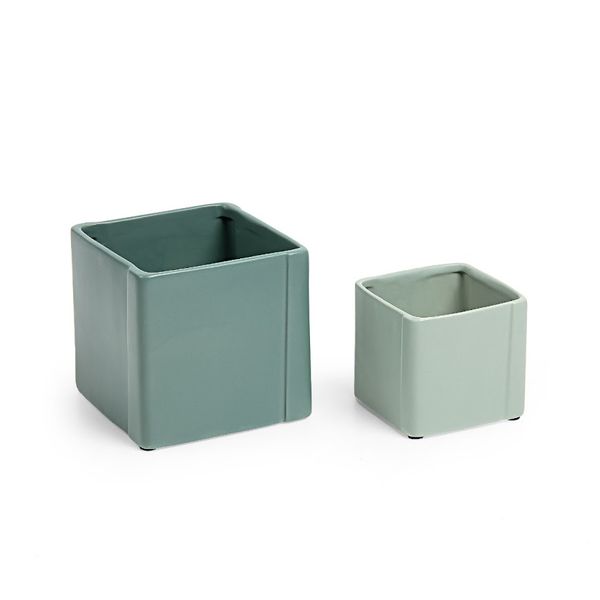Bình LLEWELLYN, 2 cái/bộ, bằng sứ màu xanh lá