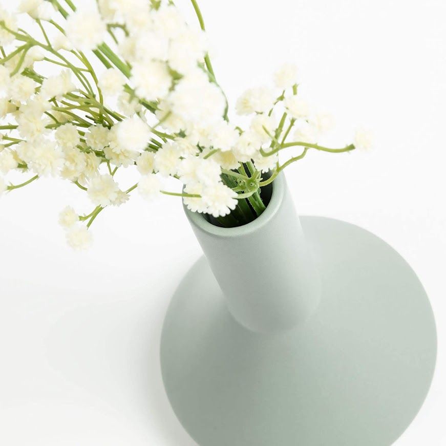 Bình LORETTA, 20cm, bằng sứ màu xanh dương nhạt