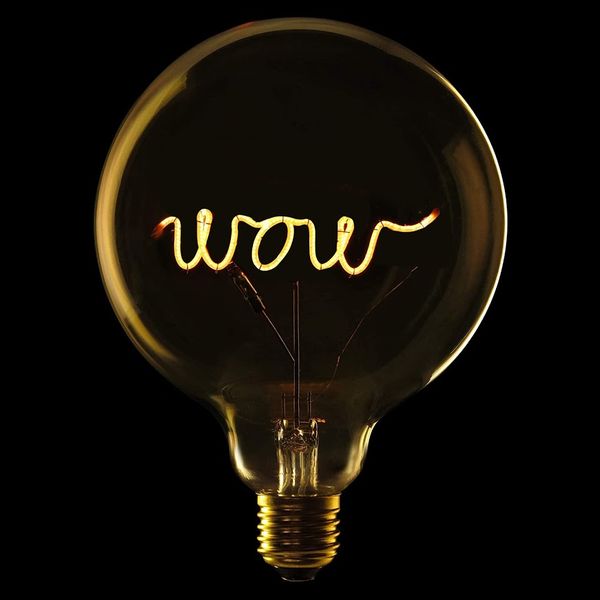 Bóng đèn trần chữ WOW, màu ambre