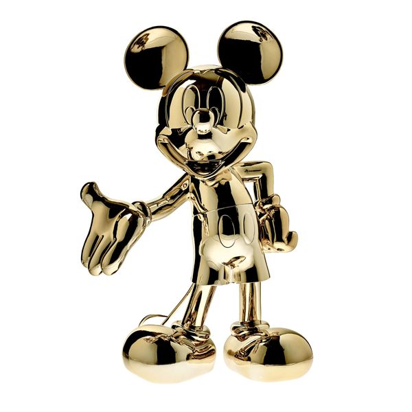 Tượng chuột Mickey, màu gold metaliic, nhựa ABS, 30cm