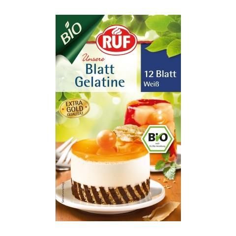 Bột Gelatine Hữu Cơ Ruf 20g, Đức (12 lá)