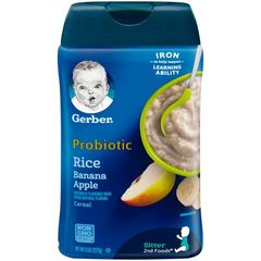 Bột Ăn Dặm Gerber vị Gạo, Chuối, Táo  227g , Mỹ