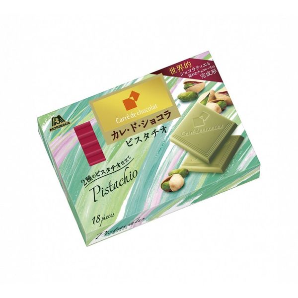 Socola Hạt Dẻ Cười Pistachio Carré De Chocolat Morinaga (18 Viên), Nhật