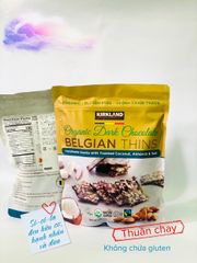 Snack Chocolate Đen Organic Hạnh Nhân và Dừa Kirkland 500g, Mỹ