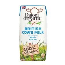 Sữa Nước Organic Daioni Full Cream 200ml, Anh