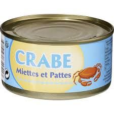 Thịt Cua Hộp Miettes et Pattes 170gr, Pháp