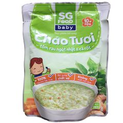 Cháo Tươi Baby SG Food vị Tôm Rau Ngót Nhật Cà Rốt 240g (10 tháng)