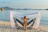 Ngọc Hoàng - Nguyên bộ khung võng xếp đa năng (Black) kèm lưới võng (Black) và mùng chống muỗi