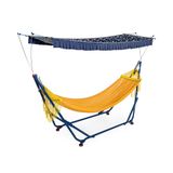 Ngọc Hoàng - Khung võng xếp đa năng (Blue) kèm lưới võng (Yellow) và mái che